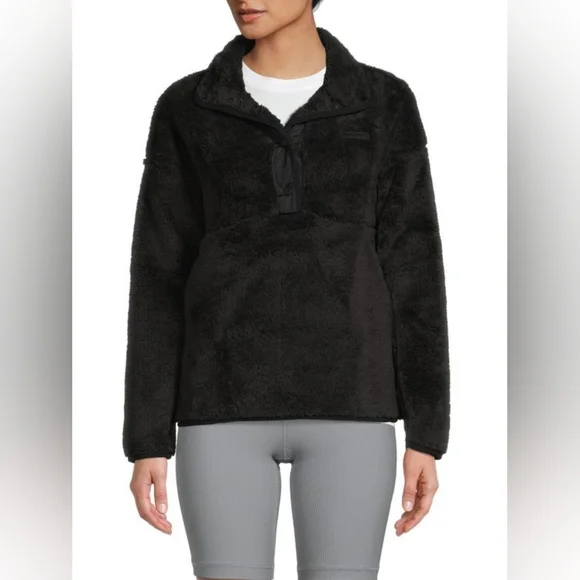 Spyder Cozy Faux Fur Pullover Jacket-Black-Size Large-NWT - Picture 1 of 11